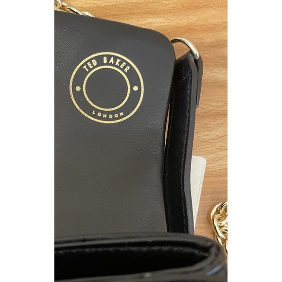 NWT Ted Baker Leather Poppy Mini Satchel Bag Purse Crossbody Black Top Handle - Picture 4 of 13
